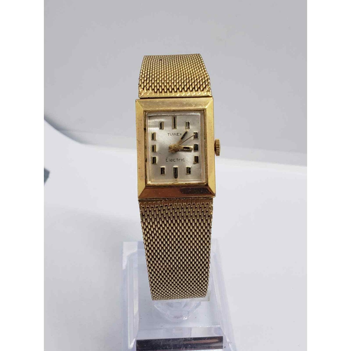Women\'s Timex dress watch. Square iridescent face. Gold band. Women main image 2