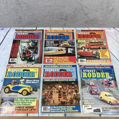 Vintage Street Rodder Magazines 6 Issues  1981-1982 Hot Rods Custom Cars Garage