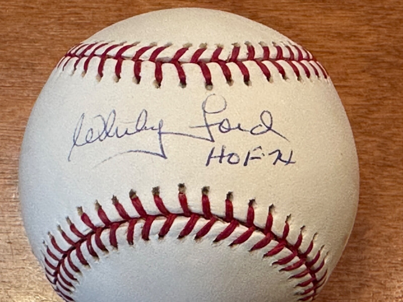 Whitey Ford Autographed Signed OMLB w Inscr (PSA) view 4