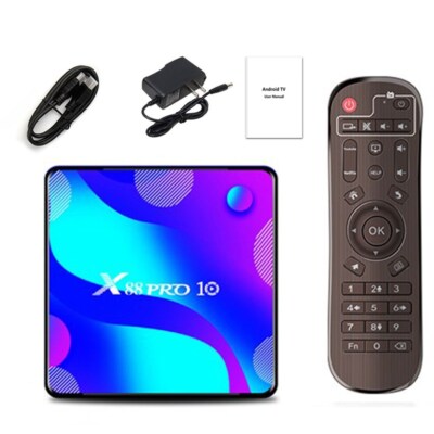X88 Pro 10 Android Tv Box 11.0 Smart Tv Rk3318 2Gb 16Gb Support