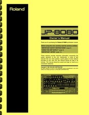 Roland JP-8080 Synth Module OWNERS MANUAL