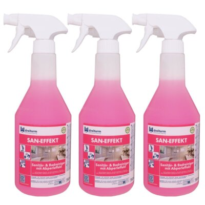 Dreiturm San Effekt Sanitär & Badreiniger Abperleffekt 3 x 750 ml Pumpflasche Se