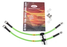 Hel Ford Fiesta ST MK7 1.6 EcoBoost 2013-2017 Front Braided Brake Hoses -Green