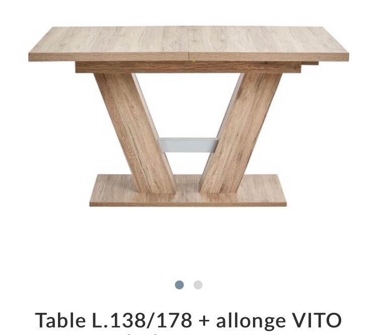 Table de salle a manger en bois massif dore 6 places pour grand salon