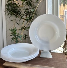 4 cuencos con borde de sopa de vidrio de leche para comedor 8" Industria Argentina Rigopal Gourmet