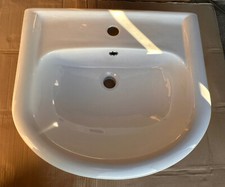 Image of Moores 560mm Semi Recessed Bathroom Basin 1TH Single Tap Hole - Made In Italy —