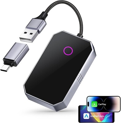 2 in 1 Wireless Carplay Adapter Plug and Play Bluetooth/WiFi Type-C Adapter NEU