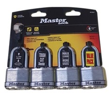 MASTER LOCK MAGNUM 4 PACK SILVER 38mm Shackle Weather Resistant Laminated Steel