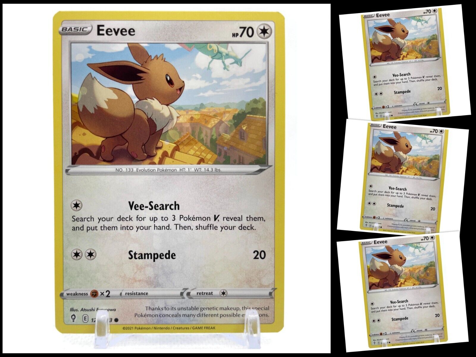 Eevee - Pokemon - 4 Card Lot - Hidden Fates Vivid Voltage Evolving Skies -  125/203-49/68