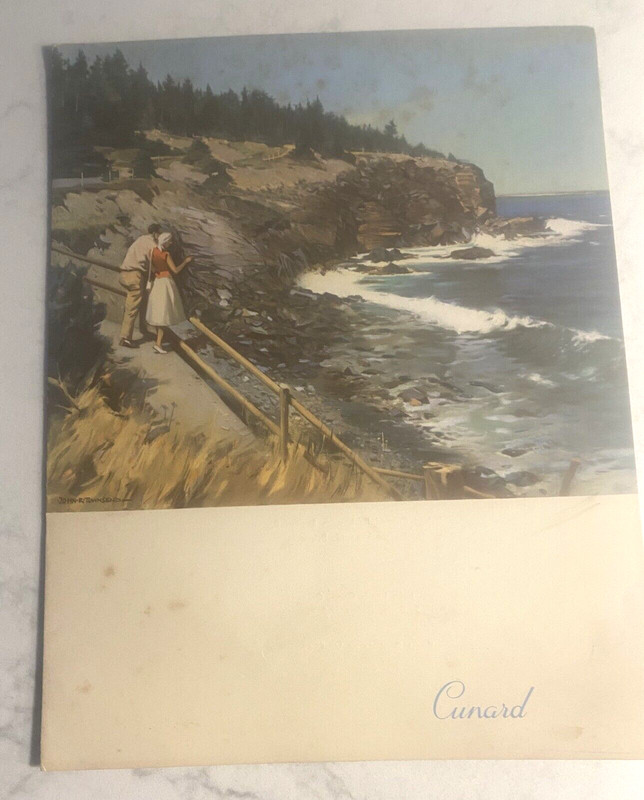 Cunard Cruise Lines RMS Queen Elizabeth Luncheon Menu Saturday October 19, 1957
