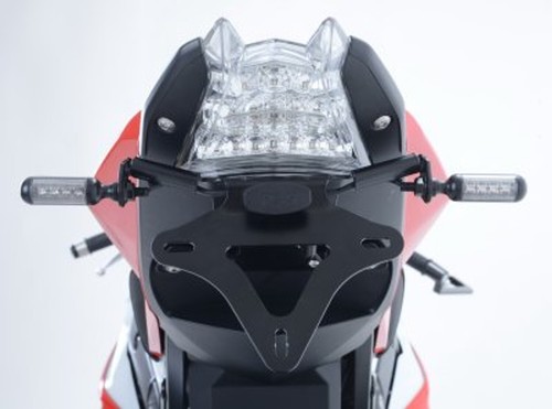 R&G PORTATARGA COMPATIBILE PER BMW S 1000RR 2015 > 2018 LP0176BK NERO - Foto 9 di 10