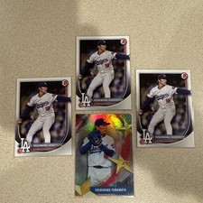 2025 4-Card Lot Of Yoshinobu Yamamoto 3 - Bowman #18 & 1 - Stars Of MLB #SMLB-43