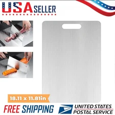 Stainless Steel Cutting Board Double-Sided Cutting Boards for Kitchen Camping