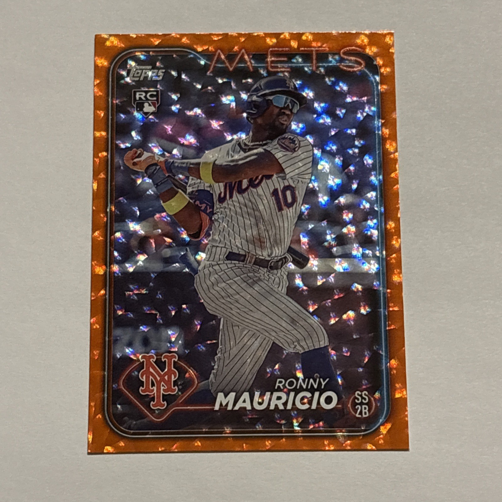 Ronny Mauricio 2024 Topps Orange Foil Parallel Rookie #224 Mets /299