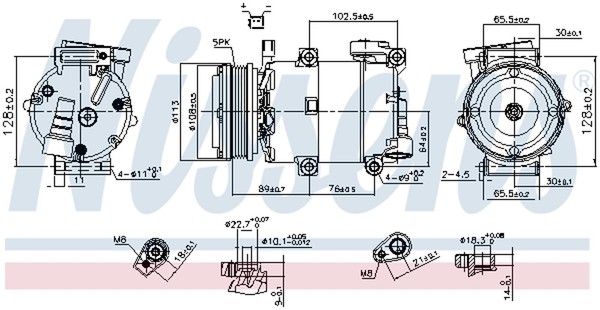 Nissens Kompressor Klimaanlage ** First FIT ** 890788 12V FüR Ford Focus 3 LPG-image