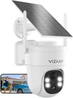 Solar Security Cameras Wireless Outdoor, 3MP Pan Tilt 360°WiFi Camera