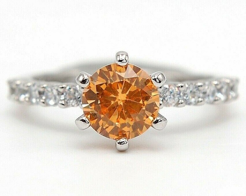 2CT  Padparadscha 925 Sterling Silver Ring Sz 6 U4-5