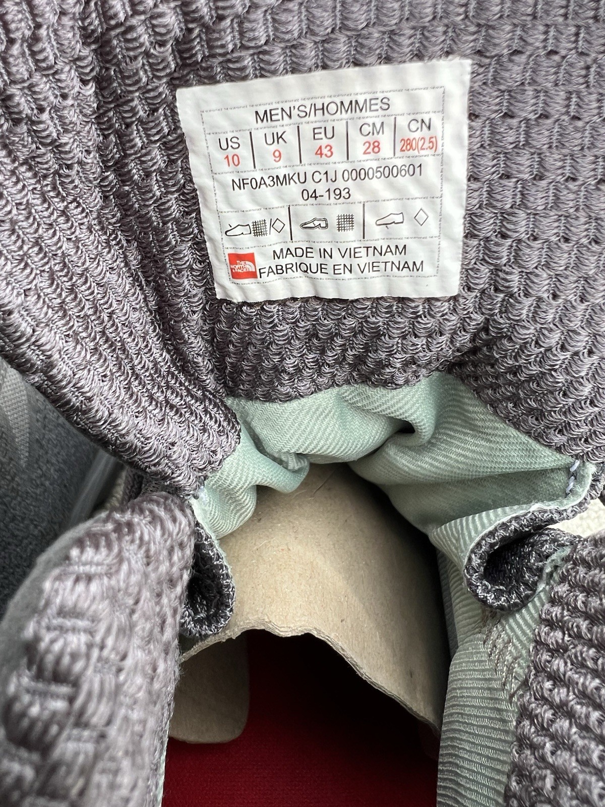 THE NORTH FACE Ultra Fastpack III Mid GTX Woven Hiking Boot Grey Men Size 10 US