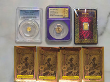 NGC PF70 Niue Mermaid 1, PCGS MS69 Moon Landing, FRIGG bar, 4 Goldbacks