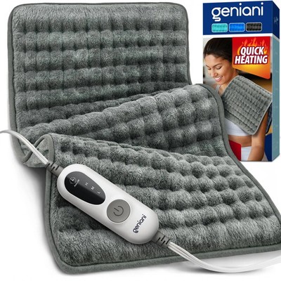 GENIANI XL Electric Throw Heating Pad for Back Pain & Cramps Relief 12X24 NEW