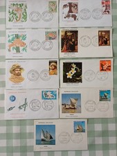 9 Lettres PJ Madagascar 1973-1975 Lemurien Espace Fleur Noël Pirogue Boutre TTB