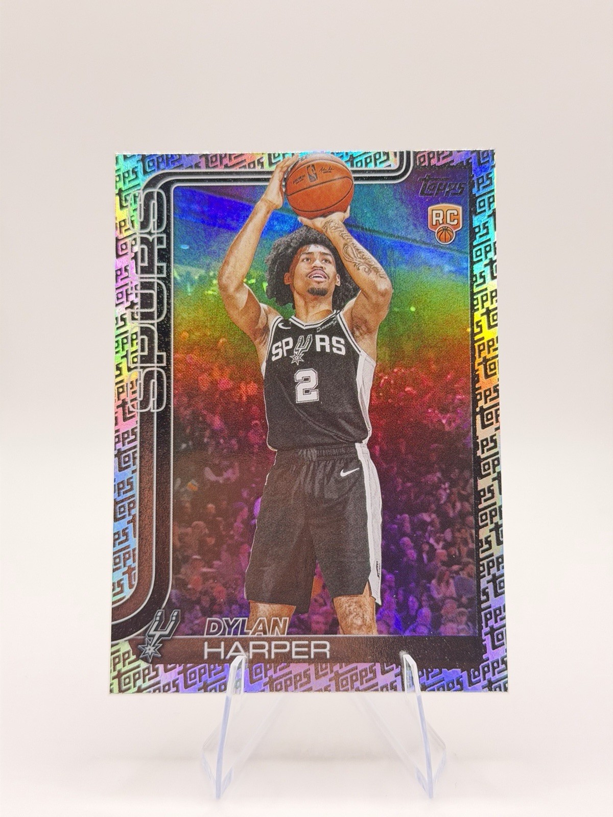 2025-26 Topps Dylan Harper RC TOPPS FOIL PATTERN #202 Spurs Fanatics Exclusive