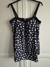 Image of YOURS Curve Abstract Print A-Line Tankini Top in UK Size 26.