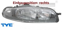 TYC 20-3689-45-2 Hauptscheinwerfer Rechts Scheinwerfer Frontscheinwerfer