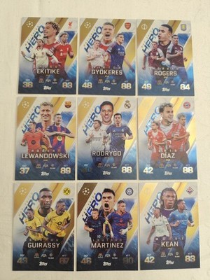 Match Attax Extra 25/26 Alle Hat-trick Hero Full Set 9 Karten 2025/2026