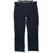 Eddie Bauer Convertible Tech Cargo Pant Mens 36x30 Hiking Nylon Zip Off Black