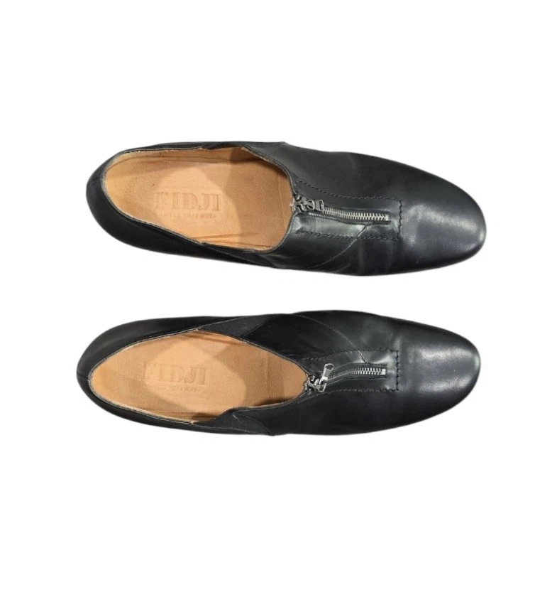 Botines sin cordones Fidji de cuero negro con adorno de cremallera. Talla 10/42 Foto 3 de 4