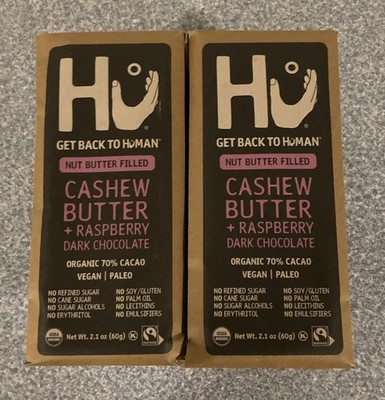 (20 Bars) HU KITCHEN Organic Raspberry Cashew Butter Chocolate Bar, 2.1 OZ