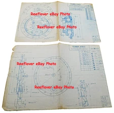 Pair of 1906 Original American Locomotive Company Blue Print of Cylinder Details