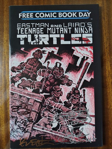 Ninja Turtles #1 FCBD signed and sketch Peter Laid, Kevin Eastman And Jim Lawson