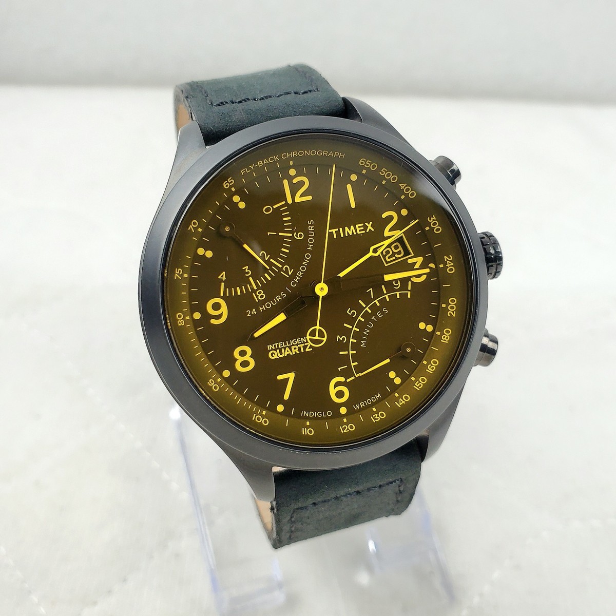 TIMEX INTELLIGENT FLY-BACK CHRONOGRAPH BLACK/YELLOW T2P511 INDIGLO