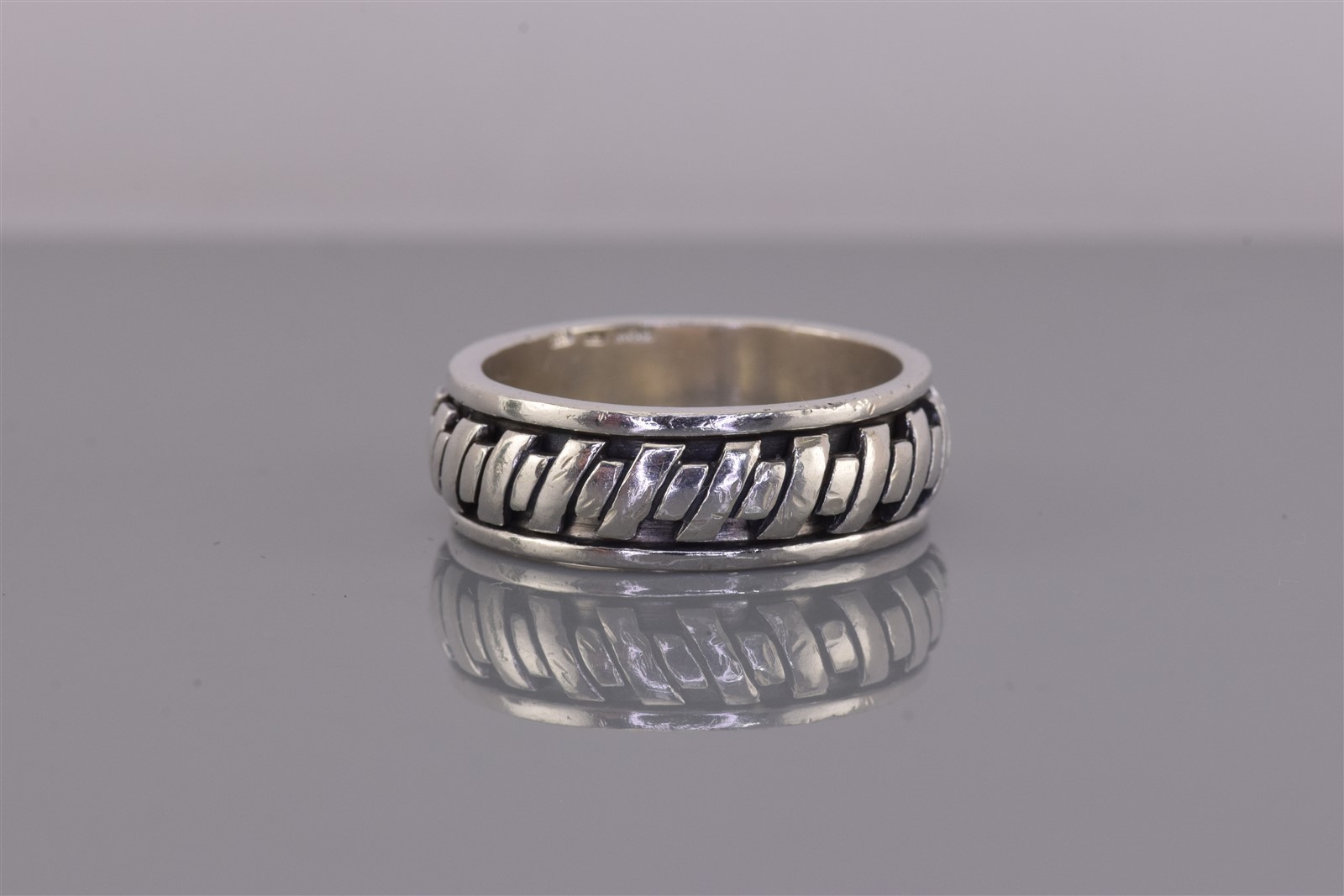Sterling Silver 8mm Rounded Patterned Eternity Ba… - image 6
