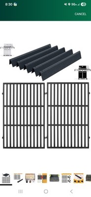 Grill Parts Kit for Weber Genesis 300 310 330 CAST IRON GRATES & Flavorizer