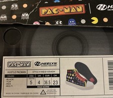 New in Box Heelys Hustle Pac-Man Youth Size 5 Sneakers Black