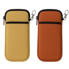 Soft Glasses Case - 2 Pack Double Layer Neoprene Eyeglass Khaki  Golden Brown