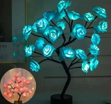 LED Rose Tree Lamp Night Light Romantic Flower Table Lamp Home Bedroom Decor