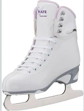 JACKSON SKATES WOMEN'S ICE SKATES SOFTSKATE JS180 SIZE 8, WHITE/PURPLE