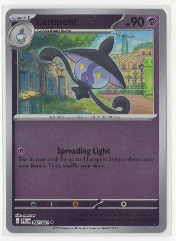 Pokemon Pitch Black  037/084 Lampent Reverse Holo