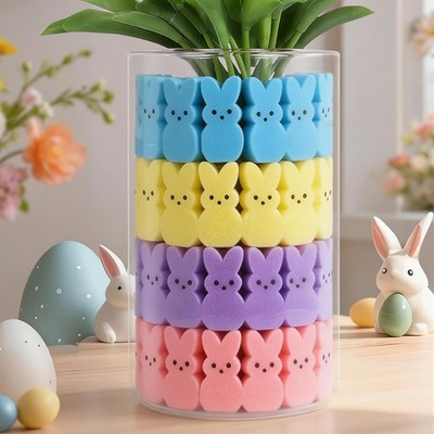 80 Pcs Easter Sponge Bunnies Vase Filler, 4 Colors Soft Easter Decorations Sp...