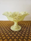 Vintage Green Uranium Glass Ribbed Bowl Glows Vaseline Depression Glass