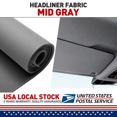 98'' x 60'' Headliner Fabric Auto Roof Lining DIY Replacement Repair Foam Backing