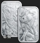 GSM Bull & Bear 1 oz .999 fine silver bar
