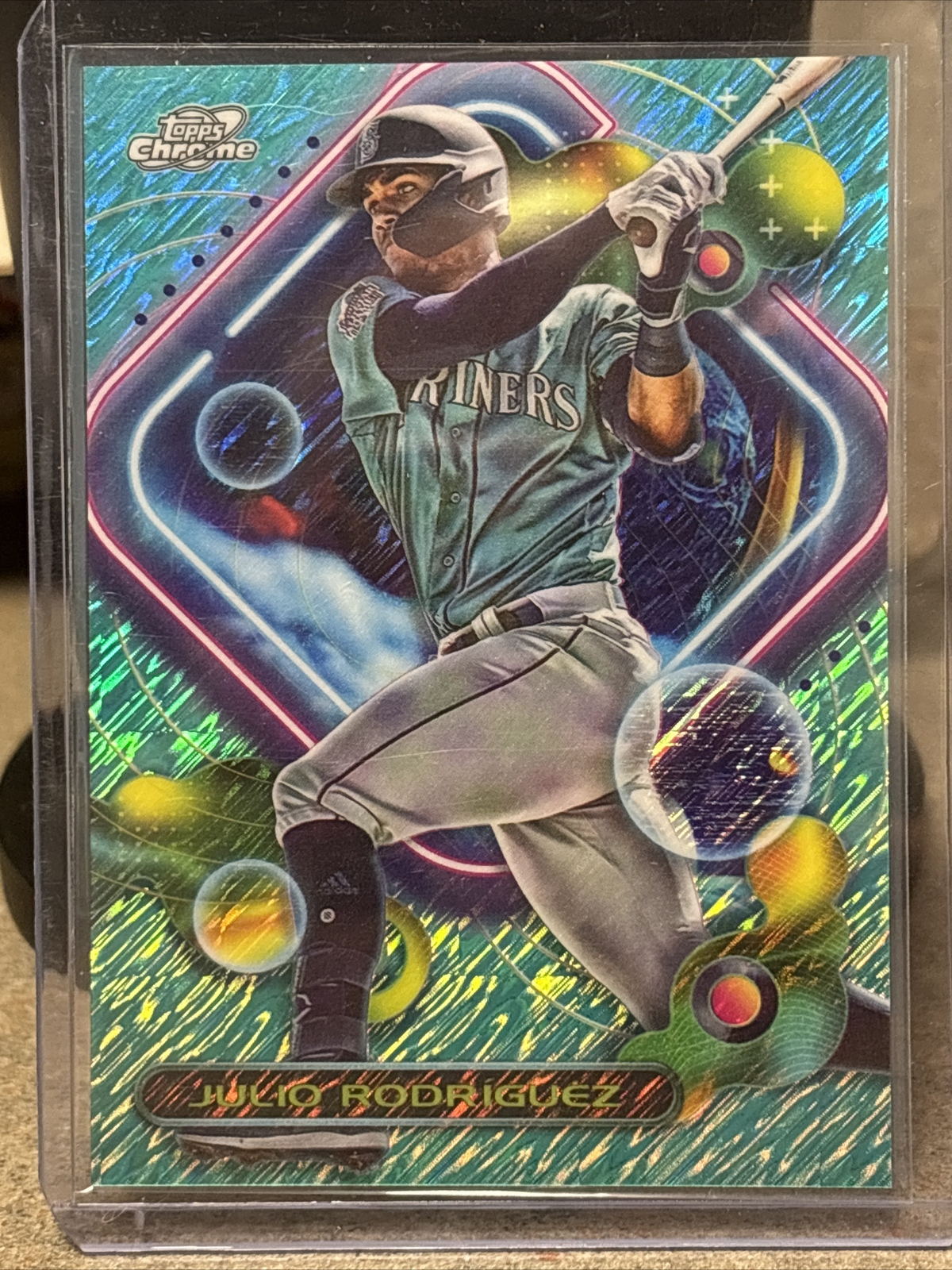 Julio Rodriguez /199 2023 Topps Cosmic Chrome Aqua Refractor Seattle Mariners