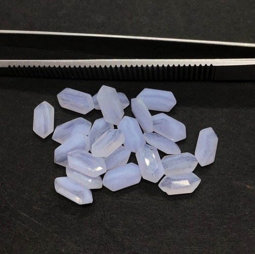 Piedra preciosa suelta corte hexagonal largo ágata encaje azul natural AAA para hacer joyas - Imagen 12 de 18