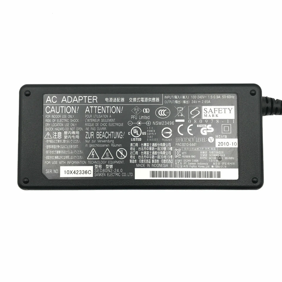 NEW Genuine Fujitsu AC Adapter SANKEN PA03334-K920 PA03010-6501 Scanner PSU - Image 2 of 4
