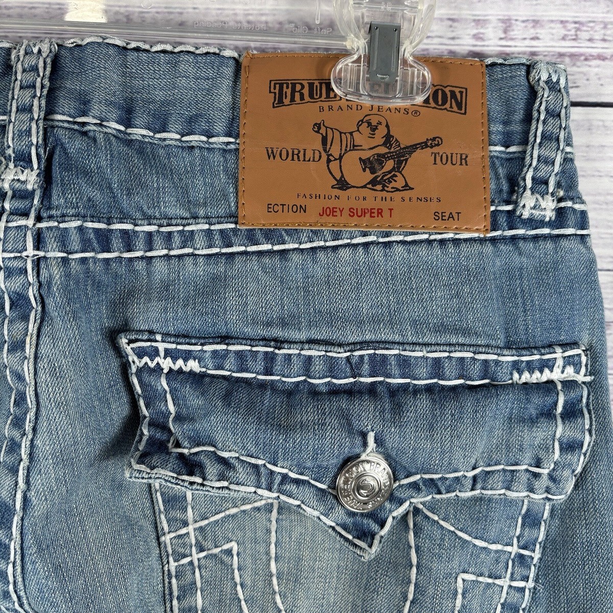True Religion 35x33 Joey Super T Ejection Seat Jeans See Photos #2
